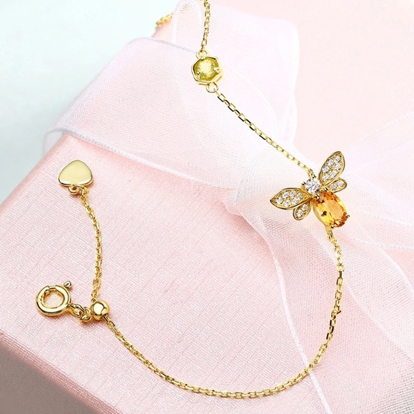 Jewelry - 🐝 Citrine & Rose Gold Bee Bracelet